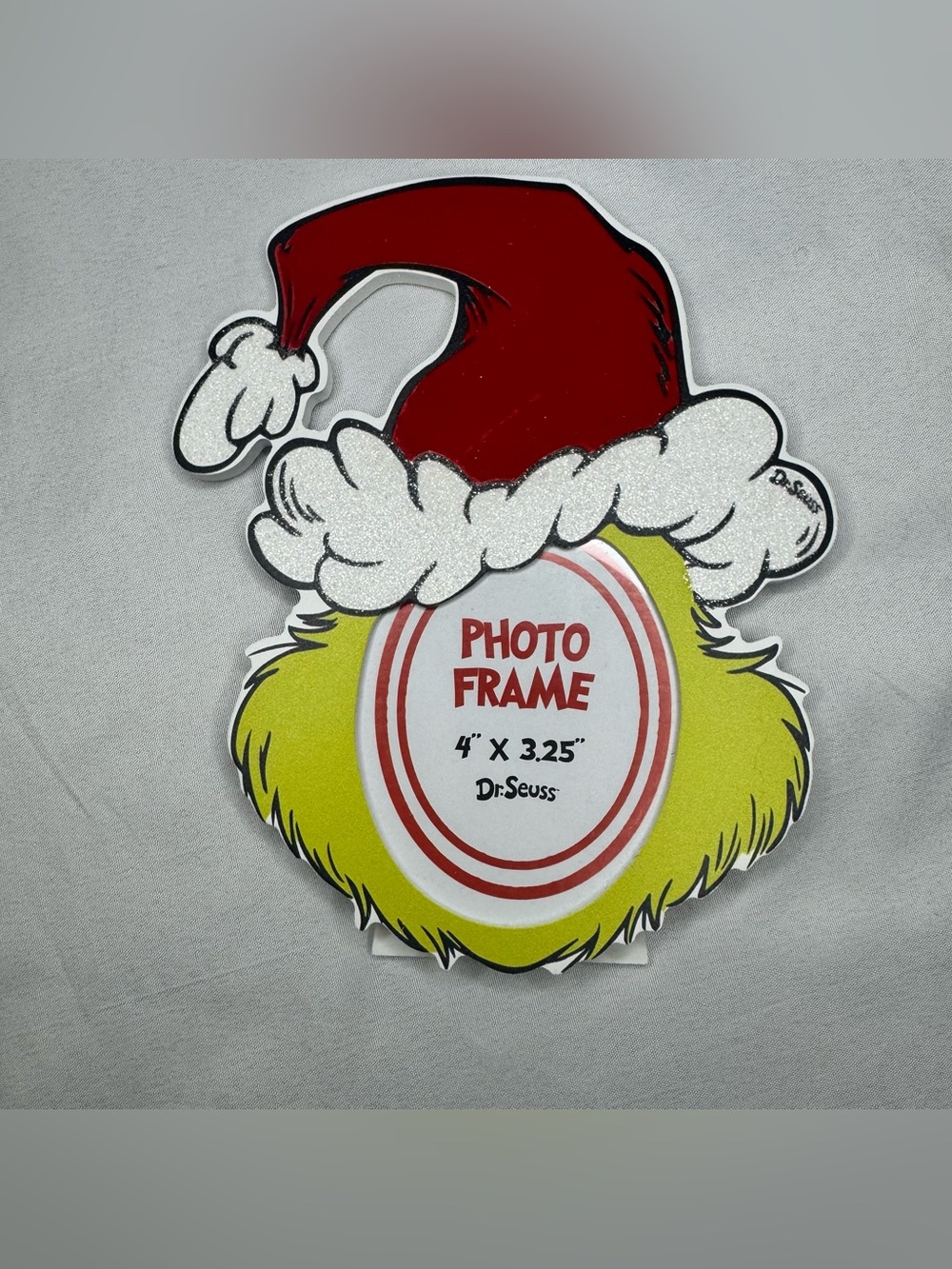 Dr. Seuss Grinch fur with Santa Hat Photo Frame